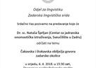 Poziv na lingvističku sridu: dr. sc. Nataša Šprljan, Čakavska i štokavska obilježja govora zadarske okolice